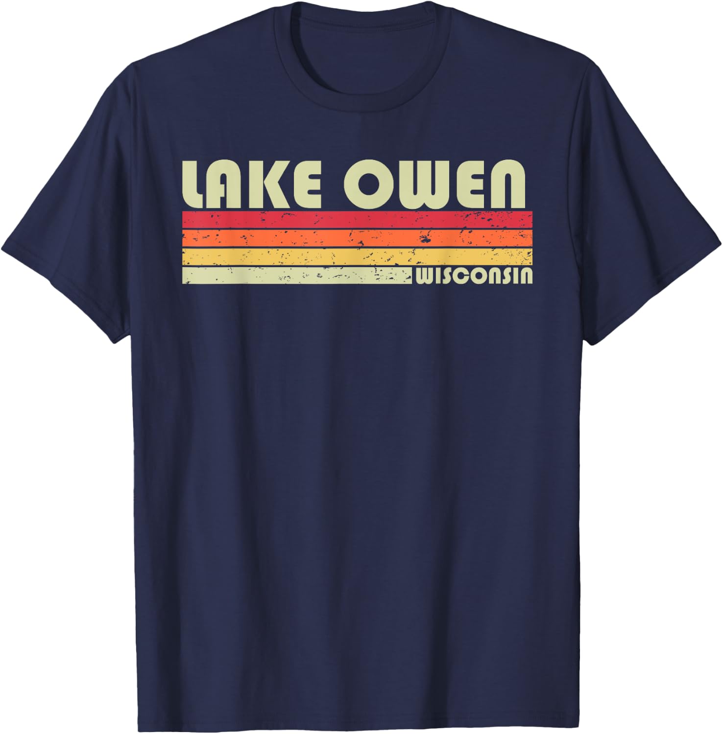 LAKE OWEN WISCONSIN Funny Fishing Camping Summer Gift Men Women Kids T-Shirt - T-Shirt | Navy