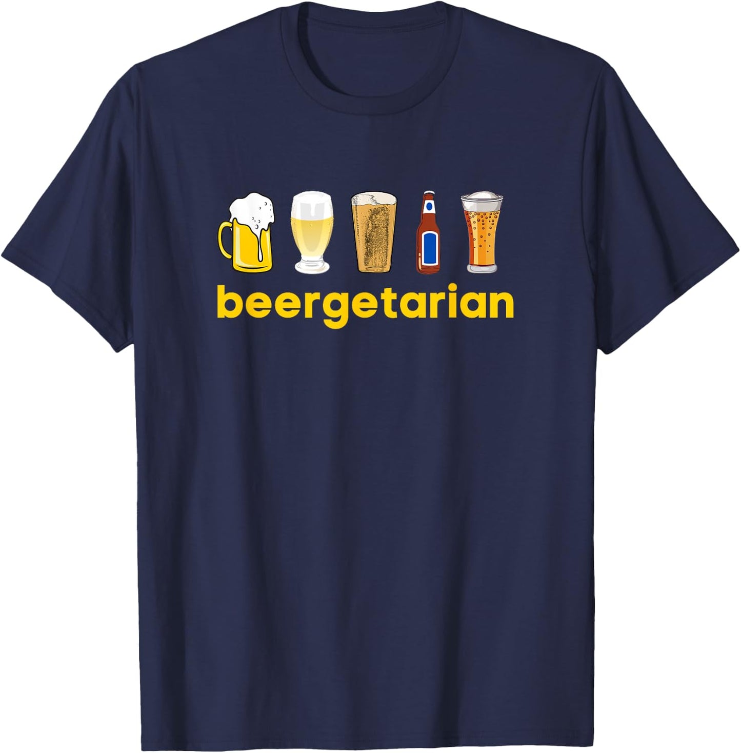 Beergetarian Funny Beer Lover Gift Beer Diversity T-Shirt - T-Shirt | Navy