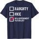 Naughty Nice On A Government Watch List (on back) T-Shirt - T-Shirt | Navy
