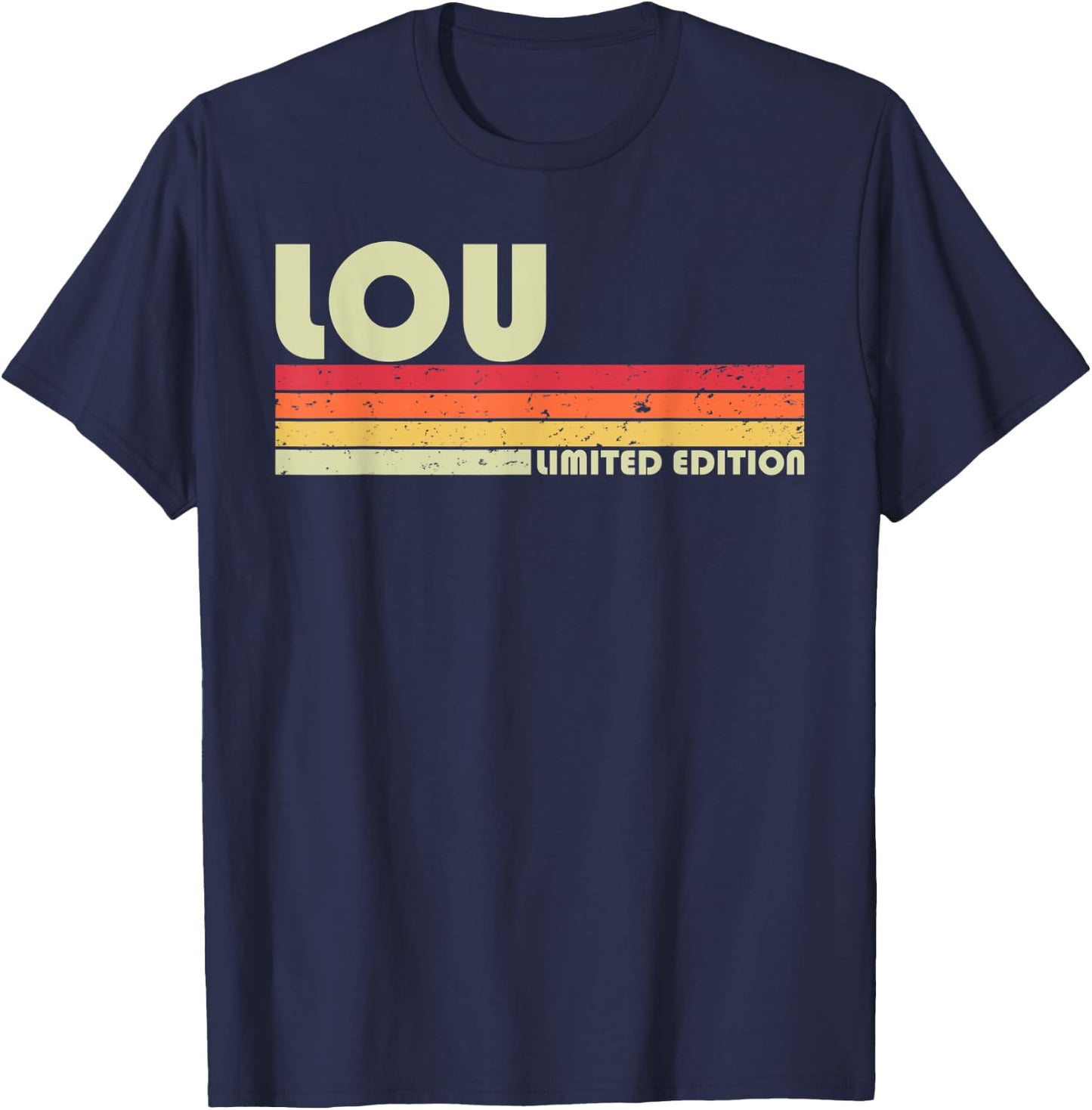 LOU Gift Name Personalized Funny Retro Vintage Birthday T-Shirt - T-Shirt | Navy