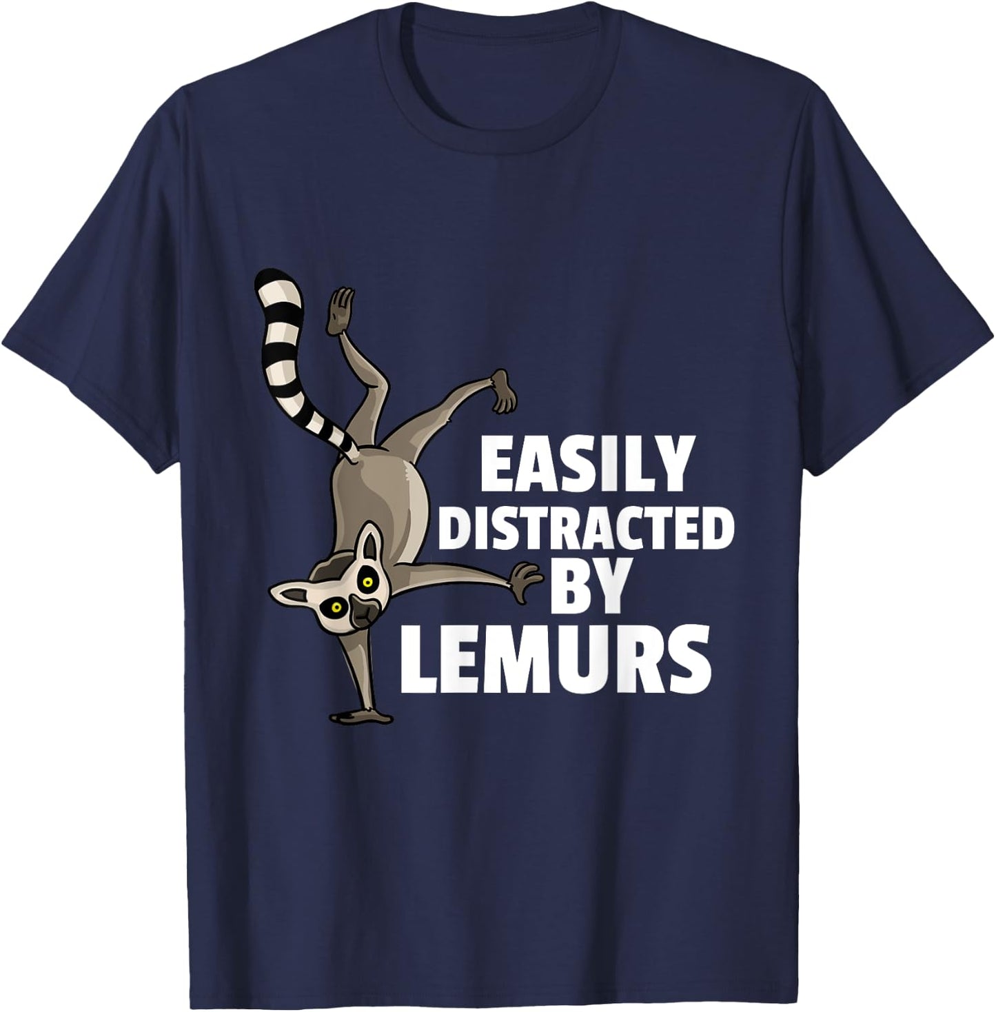 Lemur Monkey Funny Cute Sifakas Madagascar Love T-Shirt - T-Shirt | Navy