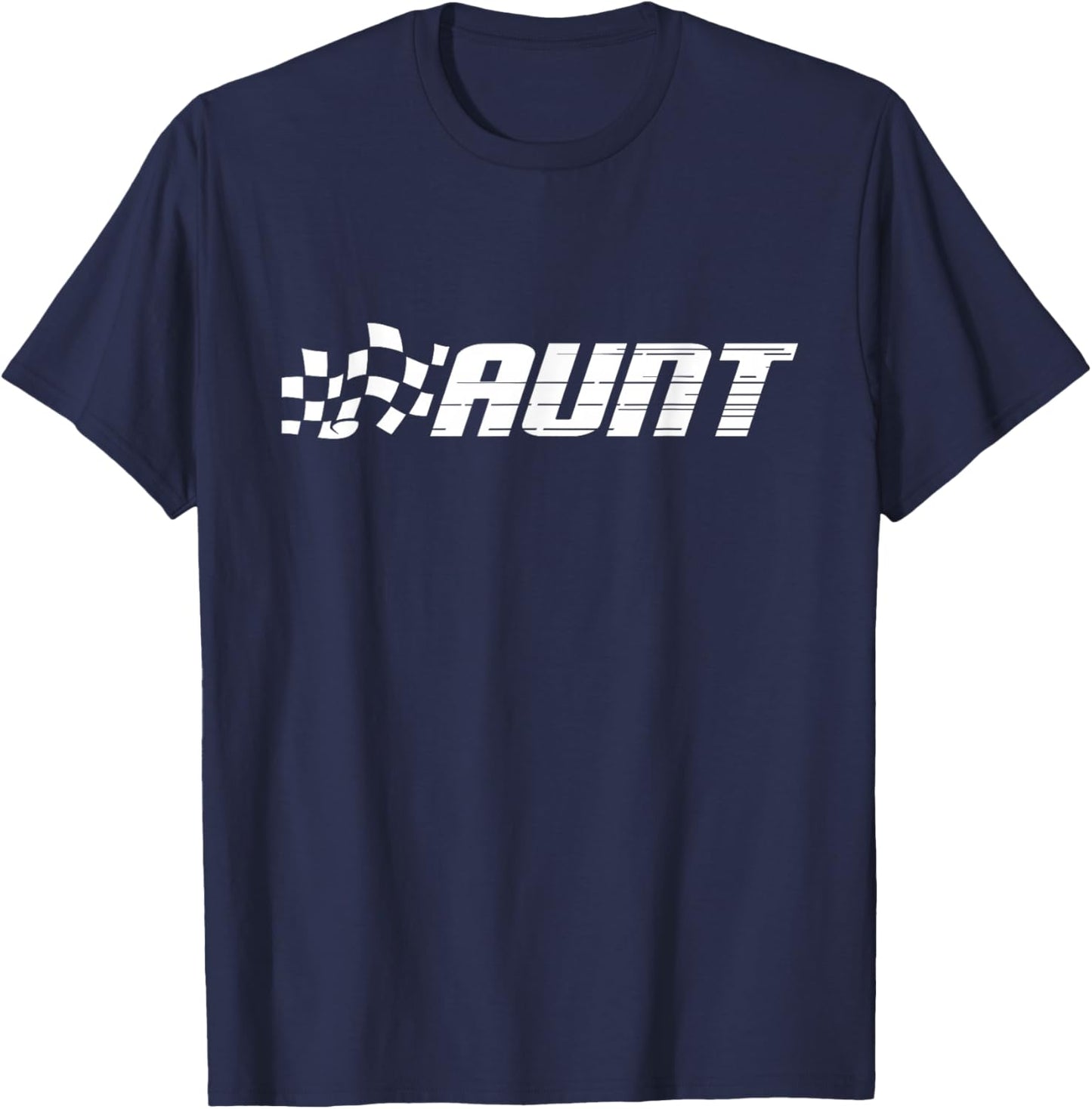 Racing Birthday Party Matching Family Race Car Pit Crew Aunt T-Shirt - T-Shirt | Navy