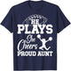 He Plays She Cheers Aunt Of Cheerleader & Football Player T-Shirt - T-Shirt | Navy