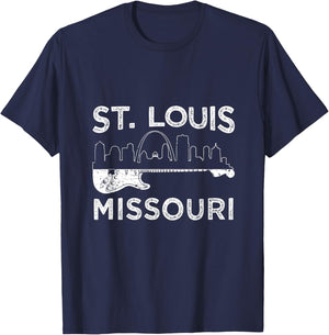 Souvenir St Louis Guitar Music Missouri St. Louis T-Shirt - T-Shirt | Navy