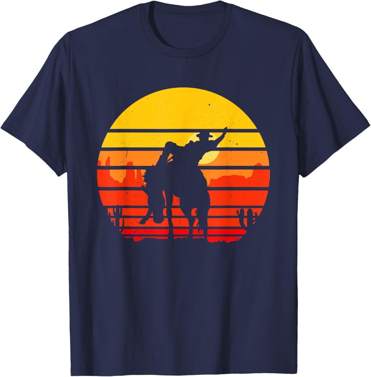 Retro Horse Riding Cowboy Vintage Western Country Horse T-Shirt - T-Shirt | Navy