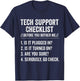Tech Support Checklist Funny Computer Sysadmin Software T-Shirt - T-Shirt | Navy