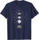 Lotus Moons Phase Yoga Cool Lunar Exercise Yoga Lover Gift T-Shirt - T-Shirt | Navy