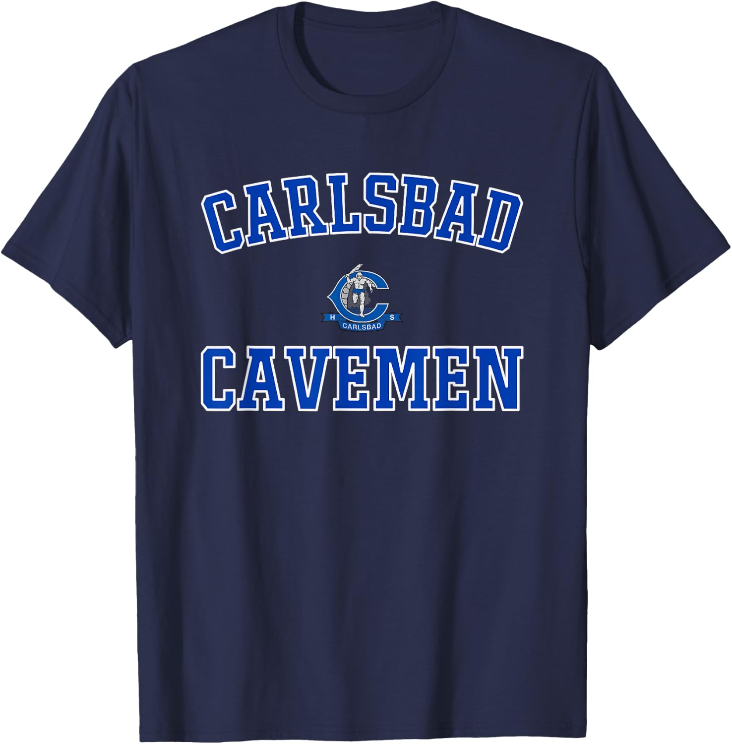 Carlsbad Cavemen Logo Varsity HS T-Shirt - T-Shirt | Navy