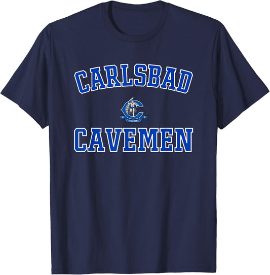 Carlsbad Cavemen Logo Varsity HS T-Shirt - T-Shirt | Navy