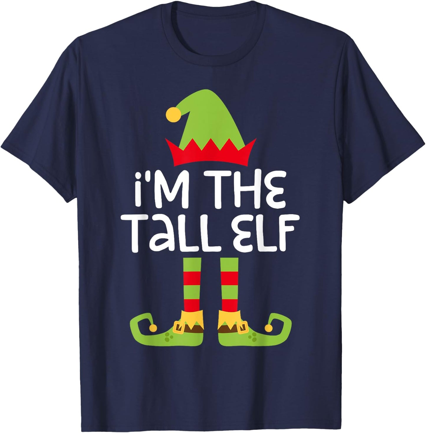 Im The Elf Costume Shirts -Adults I'm The Tall Elf Black Medium T-Shirt - T-Shirt | Navy
