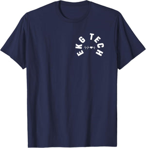 Great EKG Tech Pocket Outfit Electrocardiogram Specialist T-Shirt - T-Shirt | Navy