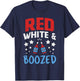 Red White Boozed Funny Beer 4th Of July Party Drinking Team T-Shirt - T-Shirt | Navy