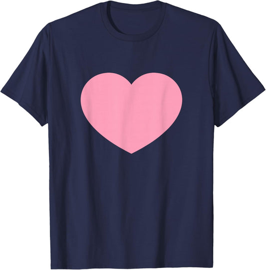 Pink Heart Is The Symbol Of Love For Valentines Day Holiday T-Shirt - T-Shirt | Navy