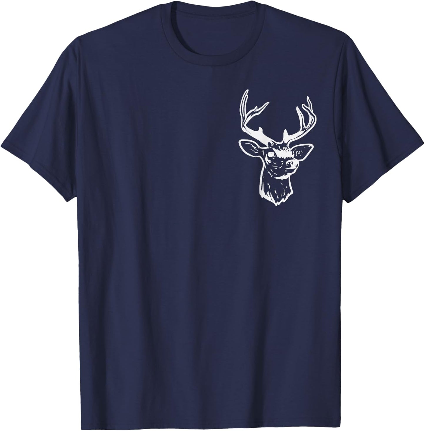 Deer Head Pocket Elk Buck Bow Hunting Archery Hunter Gift Small T-Shirt - T-Shirt | Navy