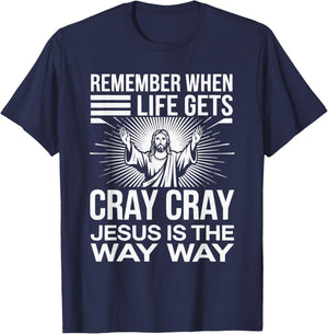 Funny Jesus Christ Religious Christian Believer Christianity T-Shirt - T-Shirt | Navy