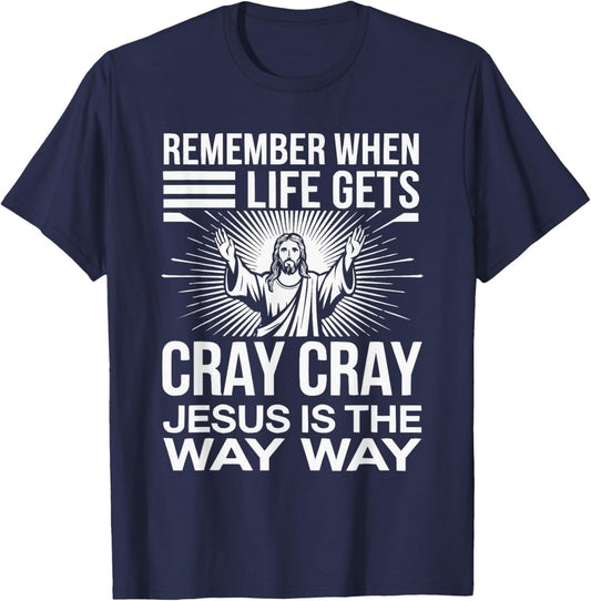 Funny Jesus Christ Religious Christian Believer Christianity T-Shirt - T-Shirt | Navy