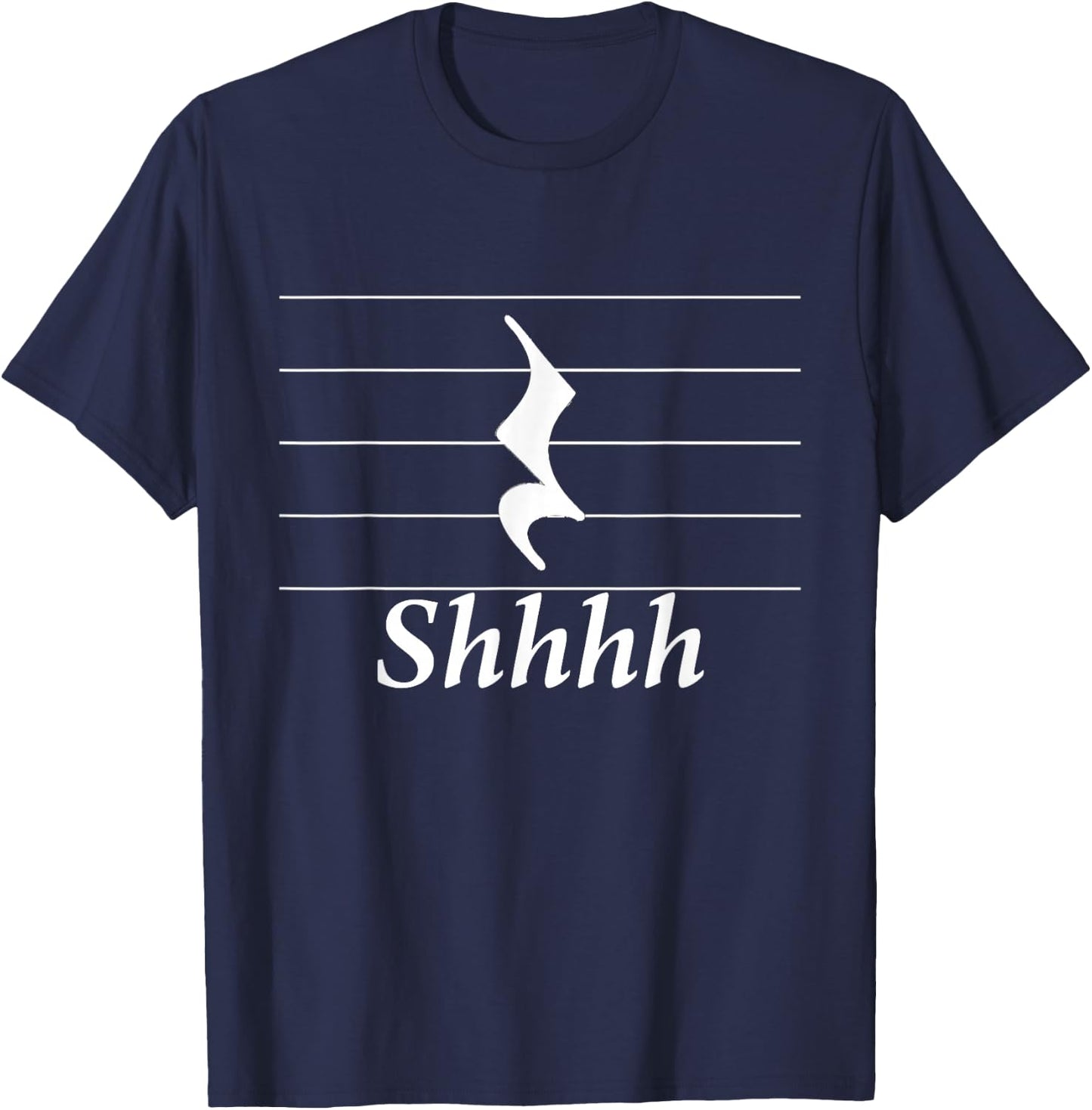 Music Note Rest T Shirt Gift Shhhh Be Quiet Musicians Band T-Shirt - T-Shirt | Navy