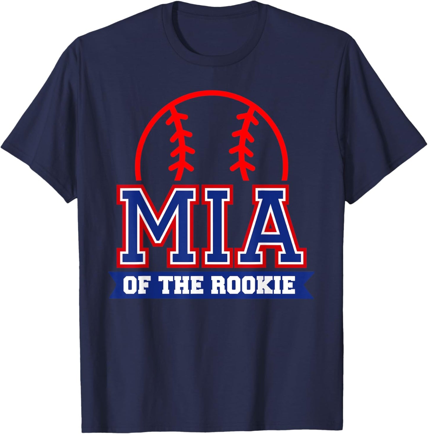 MIA of Rookie 1st Birthday Baseball Theme Matching Party T-Shirt - T-Shirt | Navy