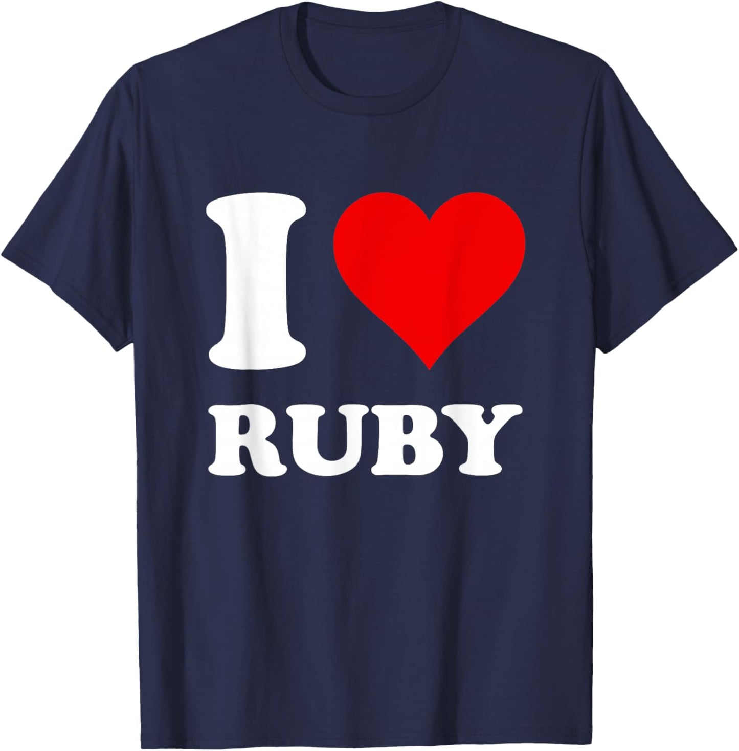 Red Heart I Love Ruby T-Shirt - T-Shirt | Navy