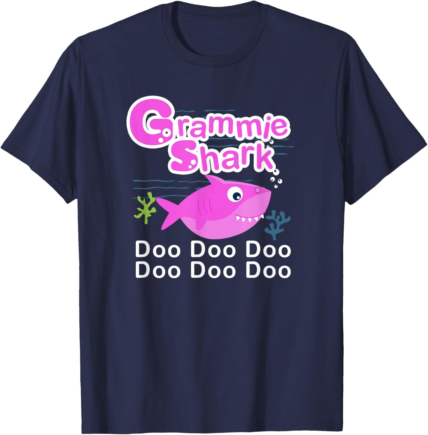 Grammie Shark - Cute Grandma Fish Nonnie Fish T-Shirt - T-Shirt | Navy