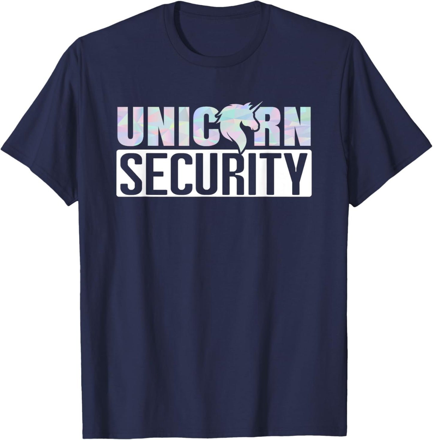 Halloween Easy Quick Adult Dad Mom Unicorn Security Costume T-Shirt - T-Shirt | Navy