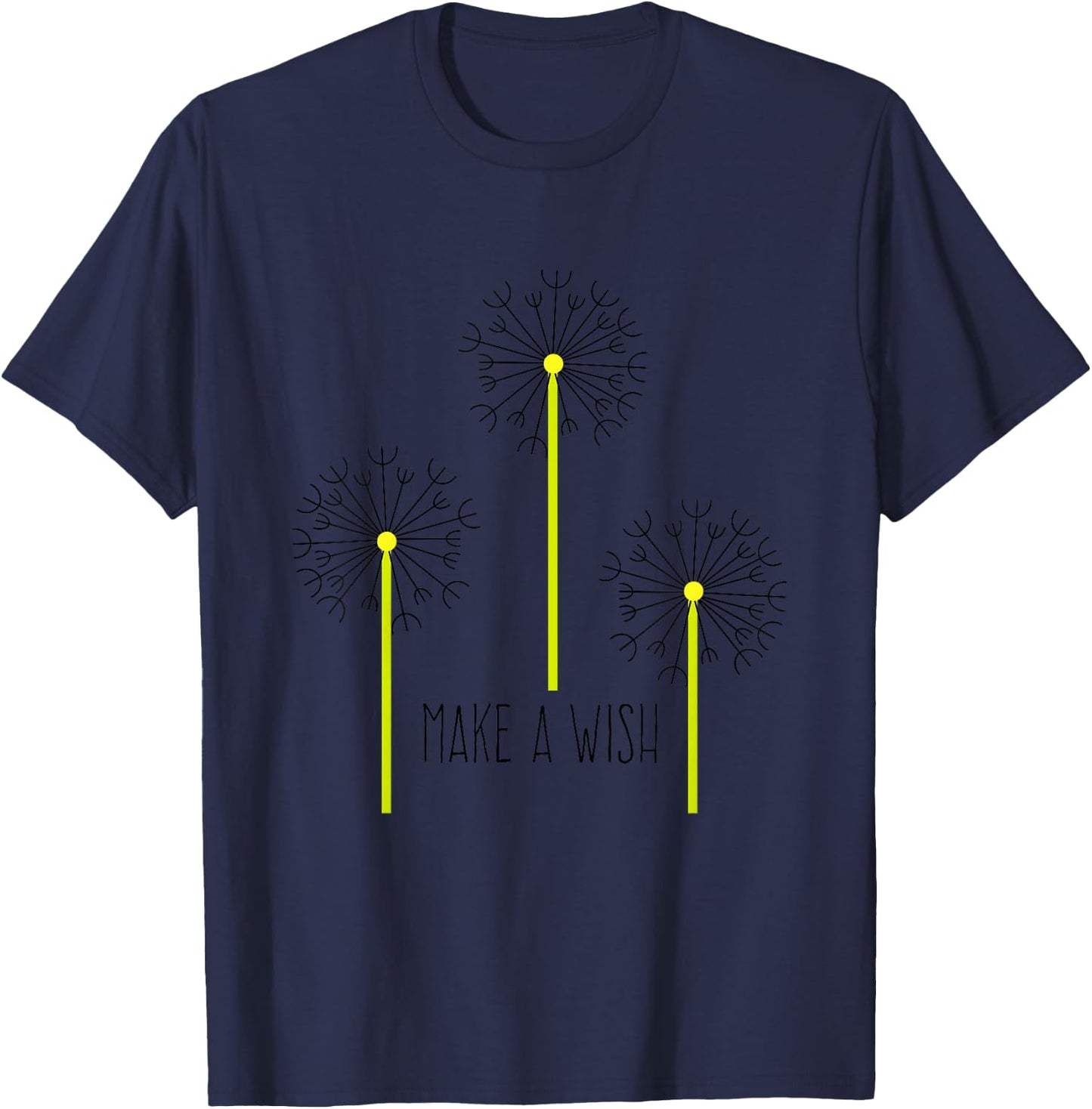 Cute Dandelion Spring Flower Make A Wish For Boys Girls T-Shirt - T-Shirt | Navy