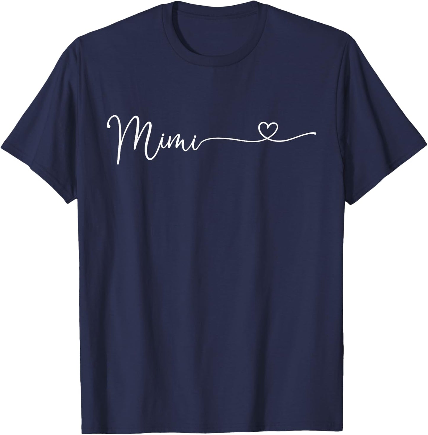 Mimi Heart Grandma Women Mother's Day Christmas Grandkids T-Shirt - T-Shirt | Navy