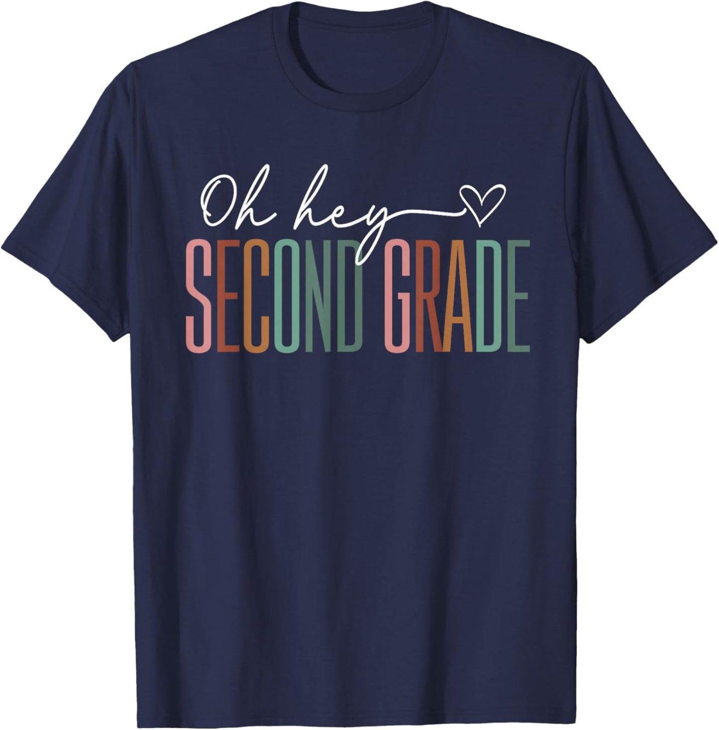 Second Grade Oh Hey Retro Back To School 2nd Grade T-Shirt - T-Shirt | Navy