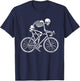 Skeleton Road Bike Bicycle Biking Cycling Biker Cyclist T-Shirt - T-Shirt | Navy