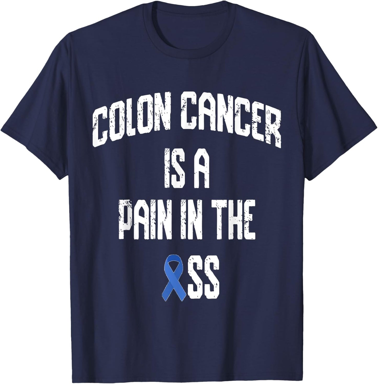 Colorectal Cancer Awareness Colon Cancer Awareness Funny - Black, -Adults, Short Sleeve, 3X-Large, Classic Fit, Cotton 60% Polyester 40% T-Shirt - T-Shirt | Navy