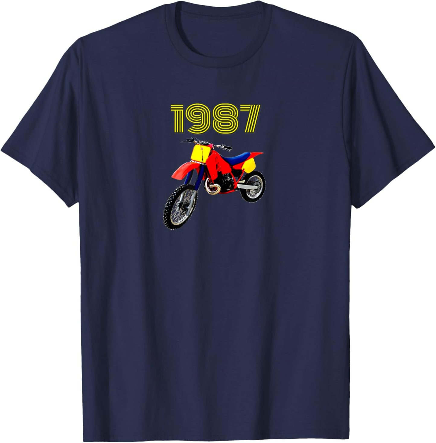 1987 Vintage Retro Dirt Bike Motocross Motorcycle CR 500 T-Shirt - T-Shirt | Navy