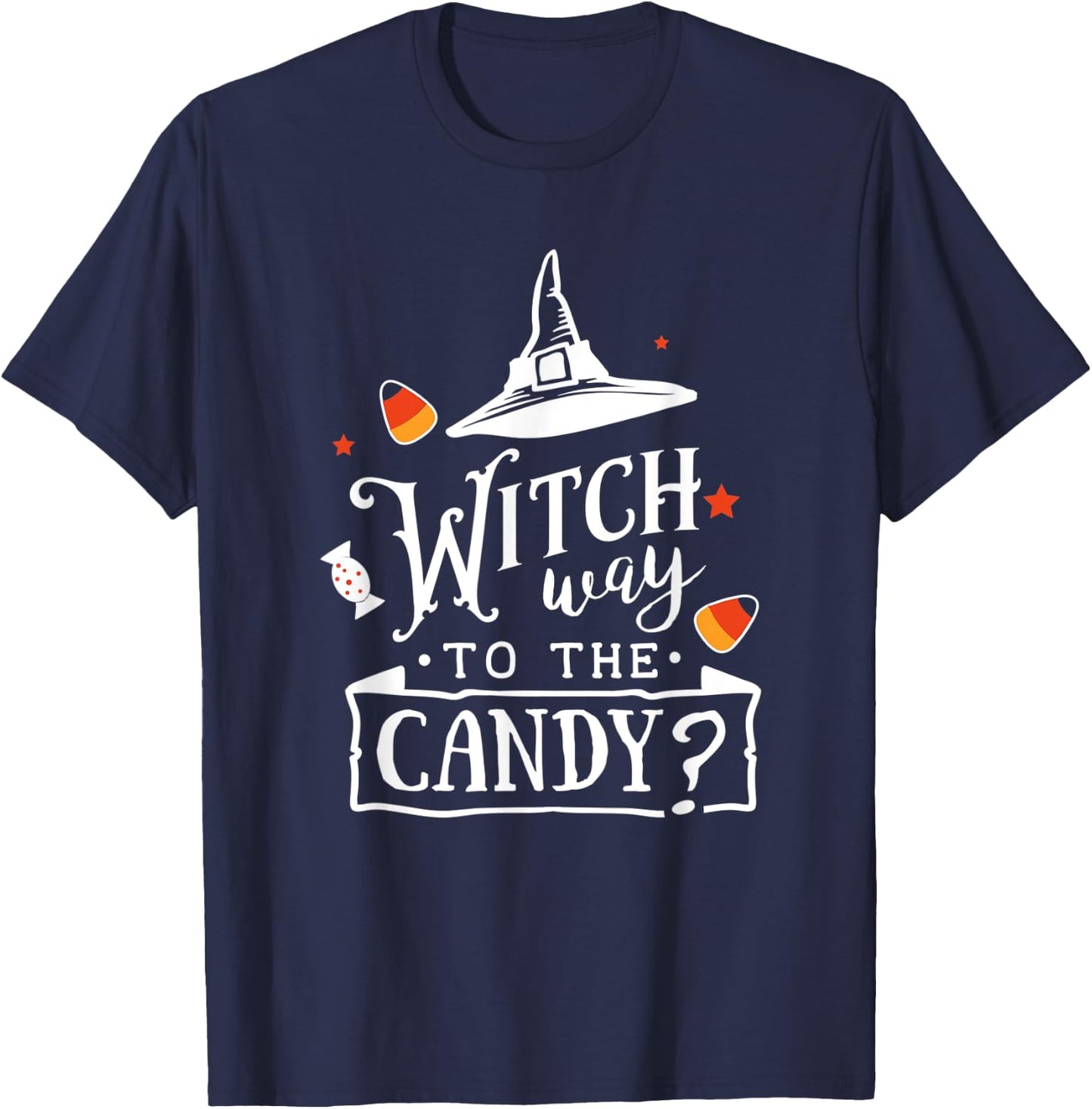 Witch Way To The Candy Halloween T-Shirt - T-Shirt | Navy