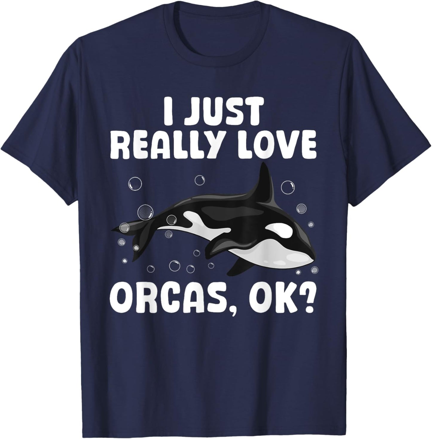 Funny Orca Whale Design Women Girls Boys Orca Lover T-Shirt - T-Shirt | Navy