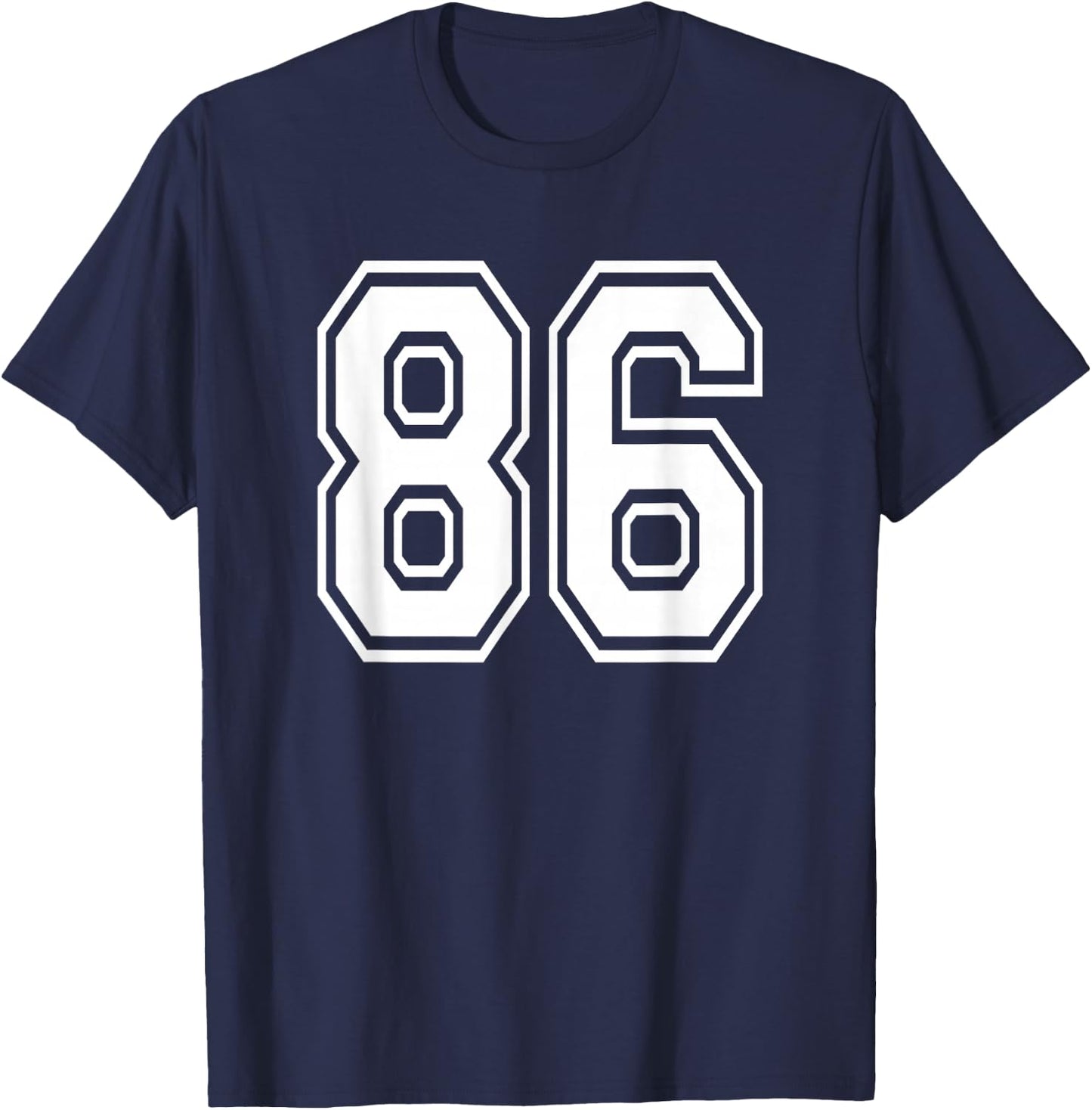 Number 86 86th Birthday Gift Player Team Numbered Jersey T-Shirt - T-Shirt | Navy
