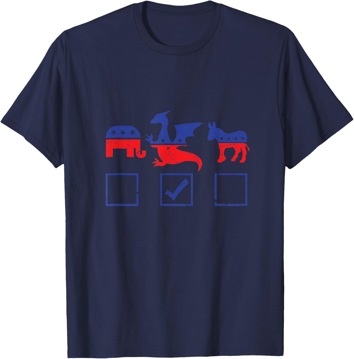 Vote For Dragon Funny Satire Political Politics Election T-Shirt - T-Shirt | Navy