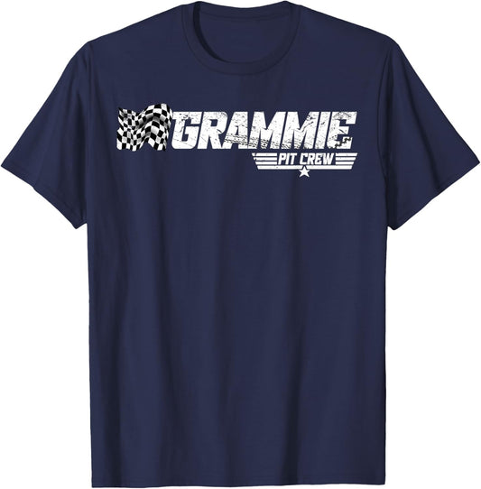 Grammie Pit Crew Race Car Birthday Family Racing T-Shirt - T-Shirt | Navy