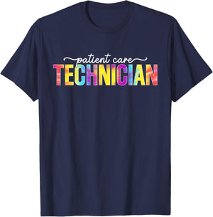 Patient Care Technician PCT Patient Care Tech Tie Dye T-Shirt - T-Shirt | Navy