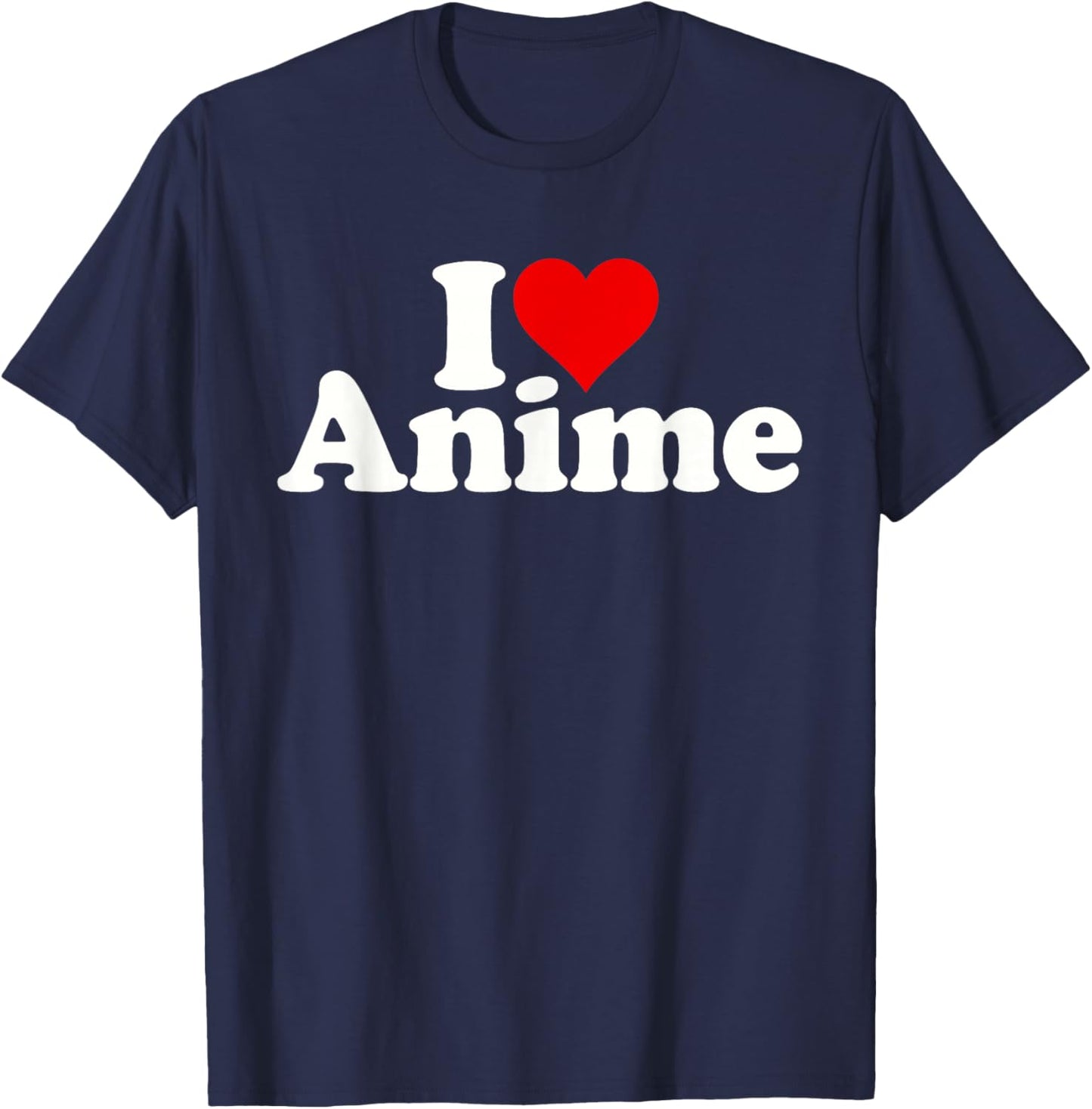 I Love Heart Anime Manga Japanese Animation T-Shirt - T-Shirt | Navy