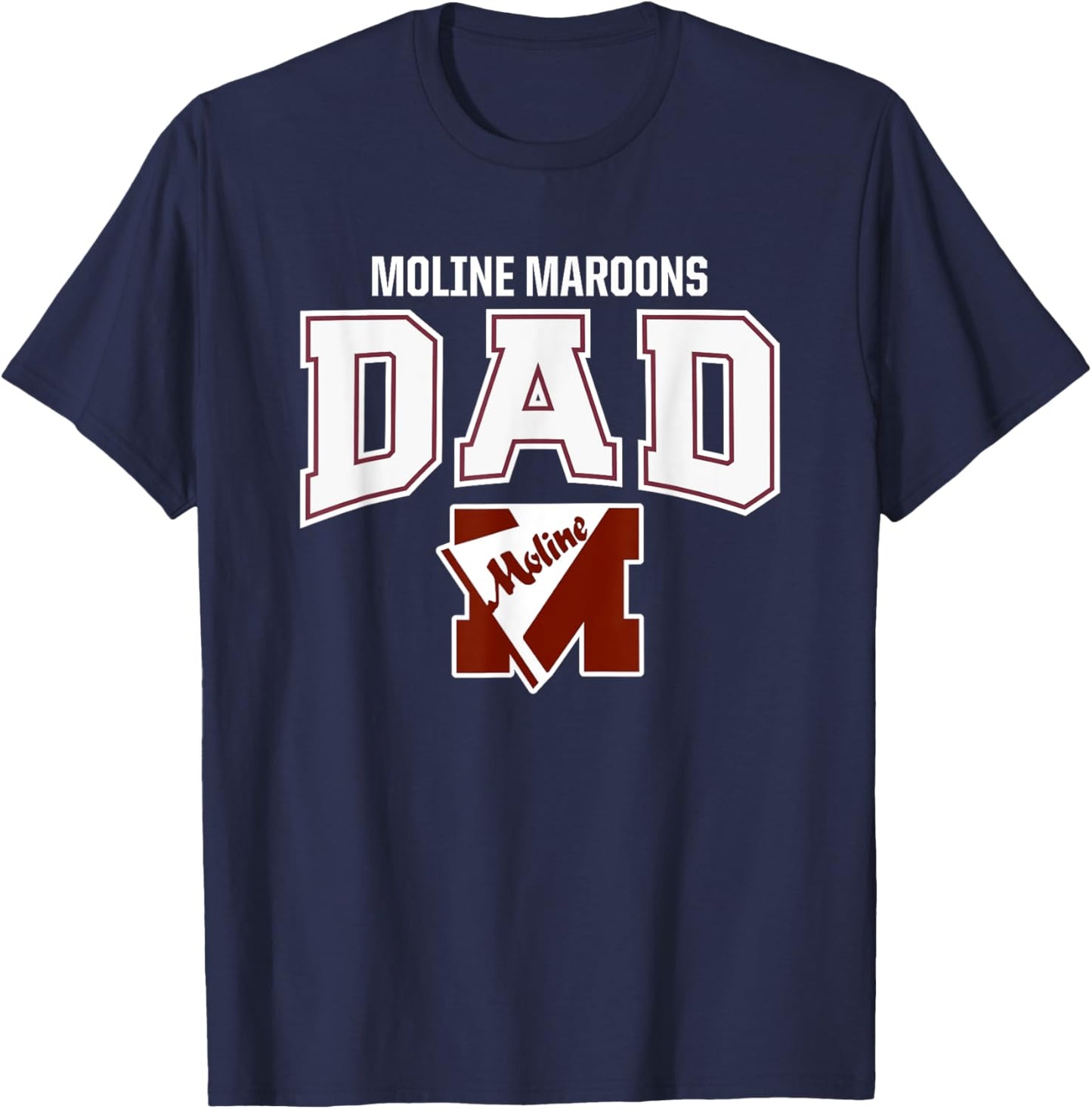 Moline Maroons Logo Dad HS T-Shirt - T-Shirt | Navy