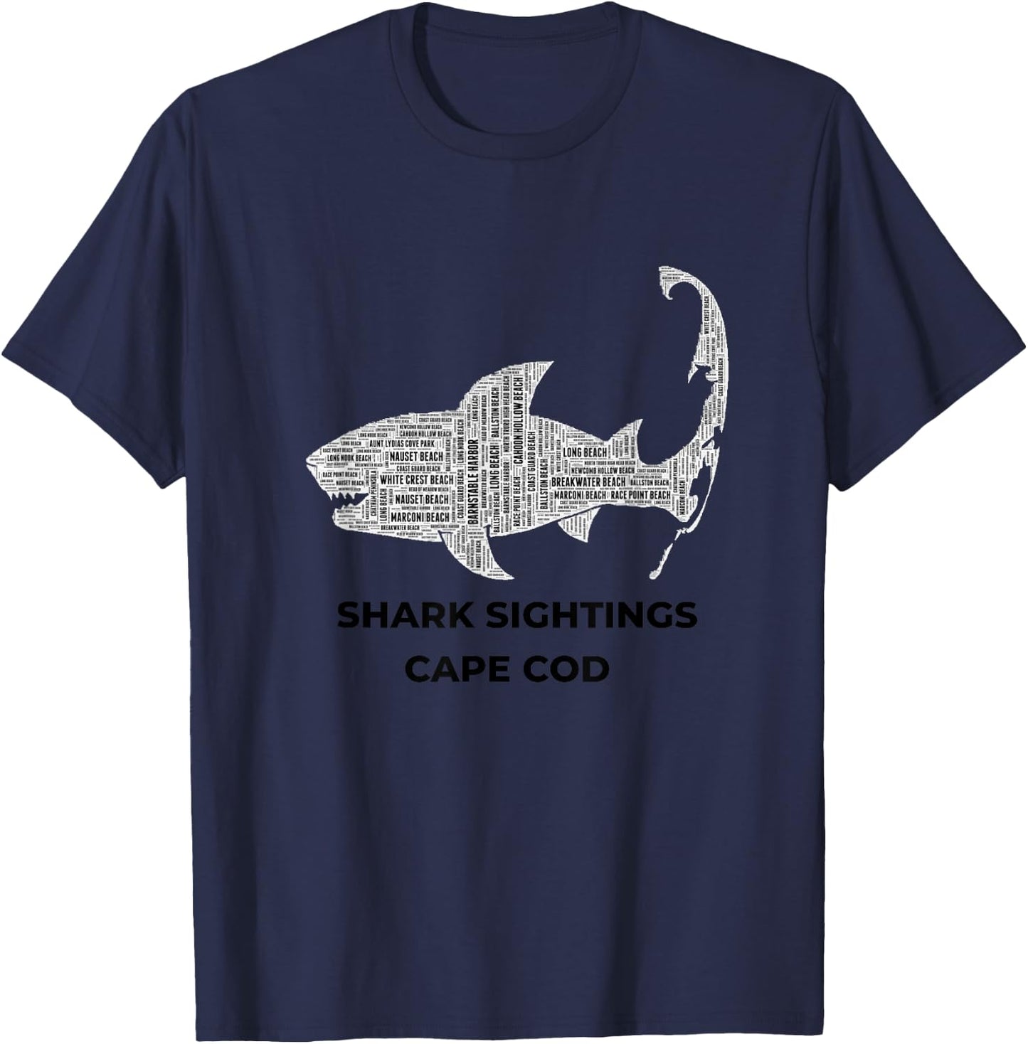 Cape Cod Shark Sightings T-Shirt - T-Shirt | Navy