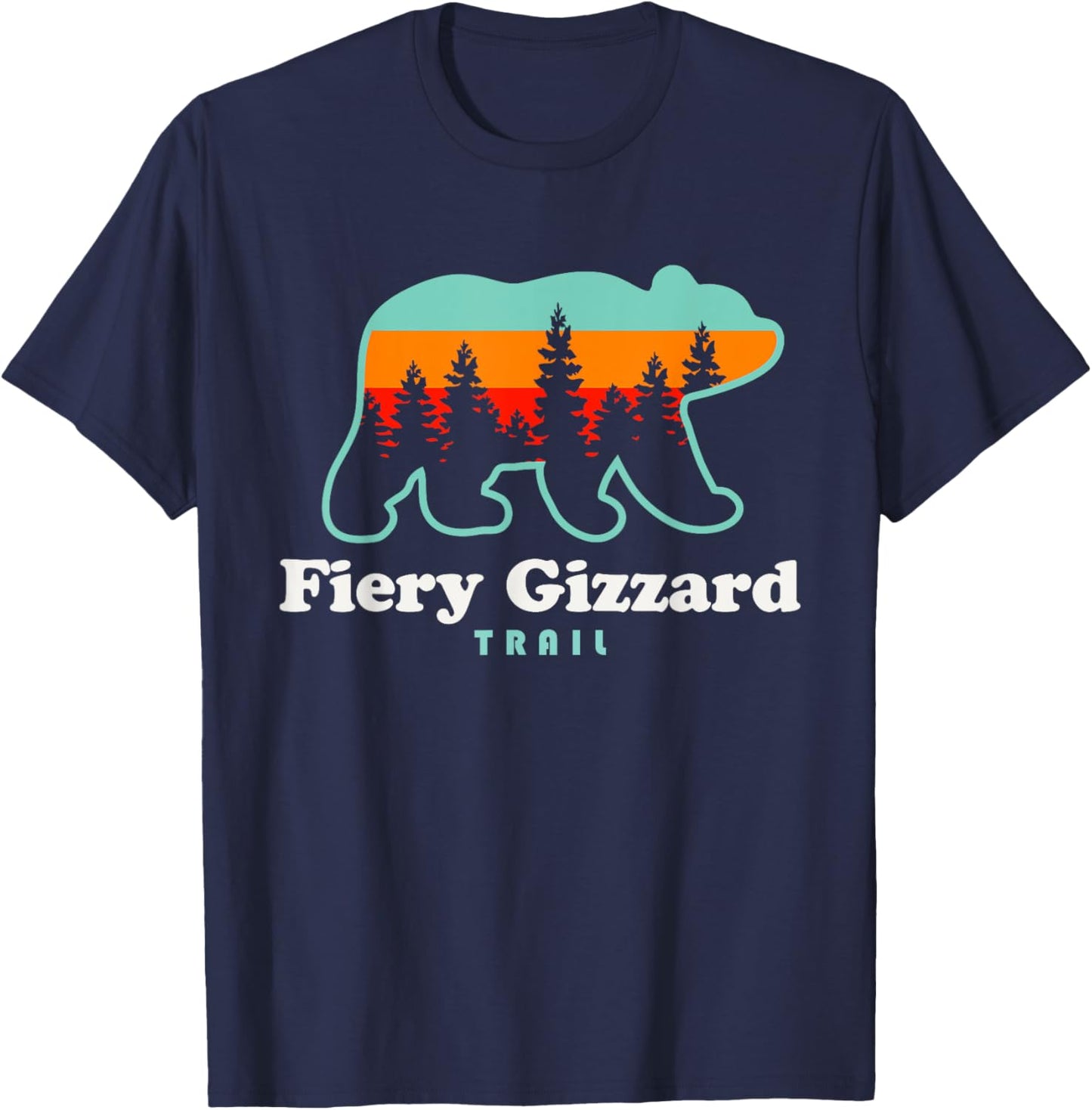 Fiery Gizzard Trail Camping Tennessee Bear Retro T-Shirt - T-Shirt | Navy