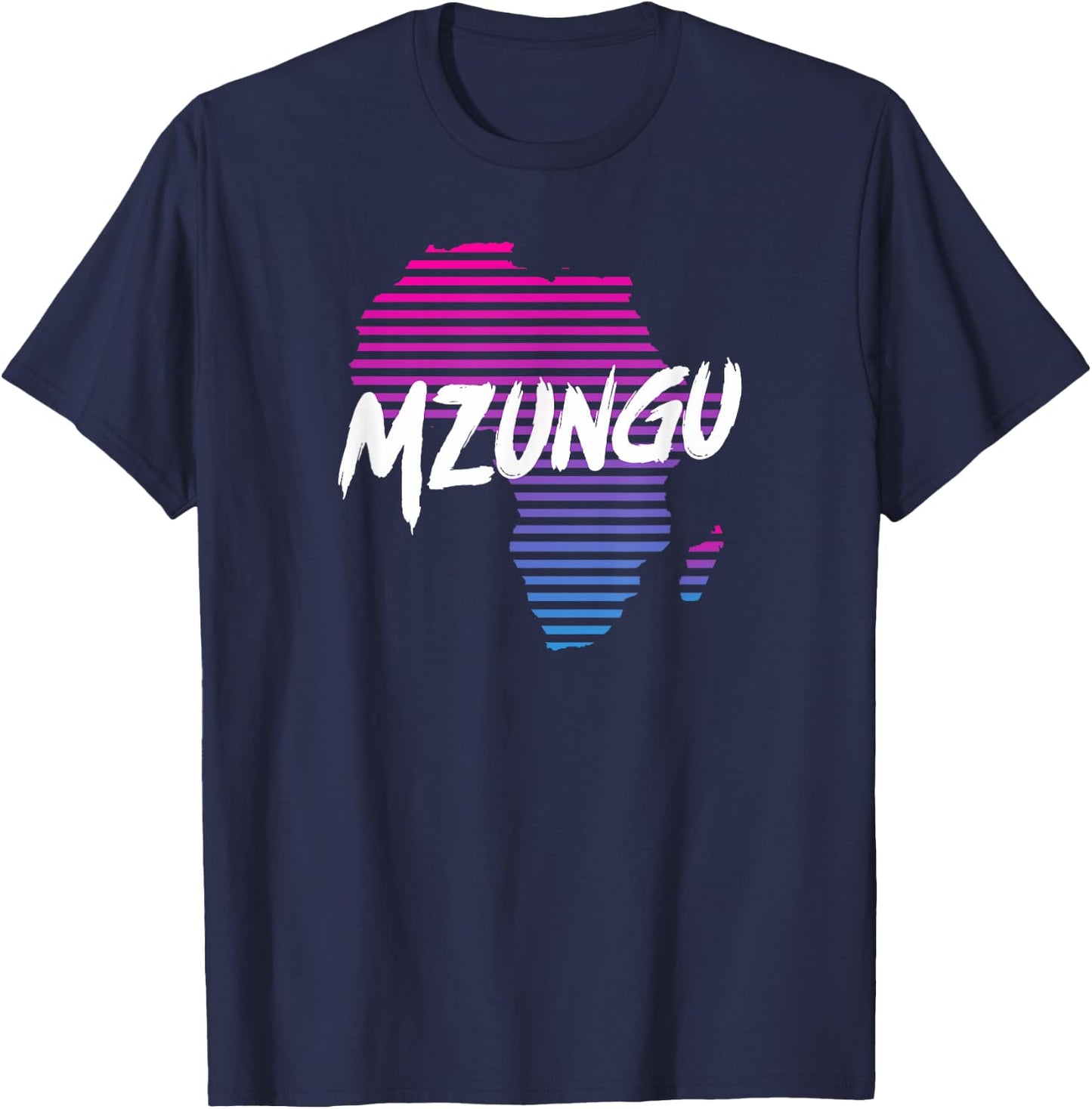 Mzungu Africa Map Vintage Retro T-Shirt - T-Shirt | Navy