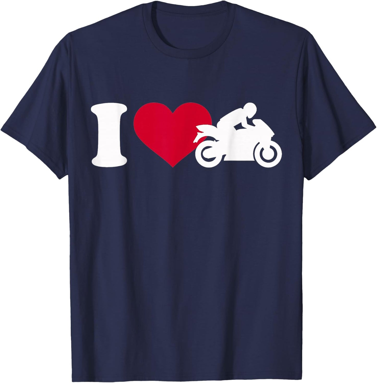 I Love Motorcycle T-Shirt - T-Shirt | Navy