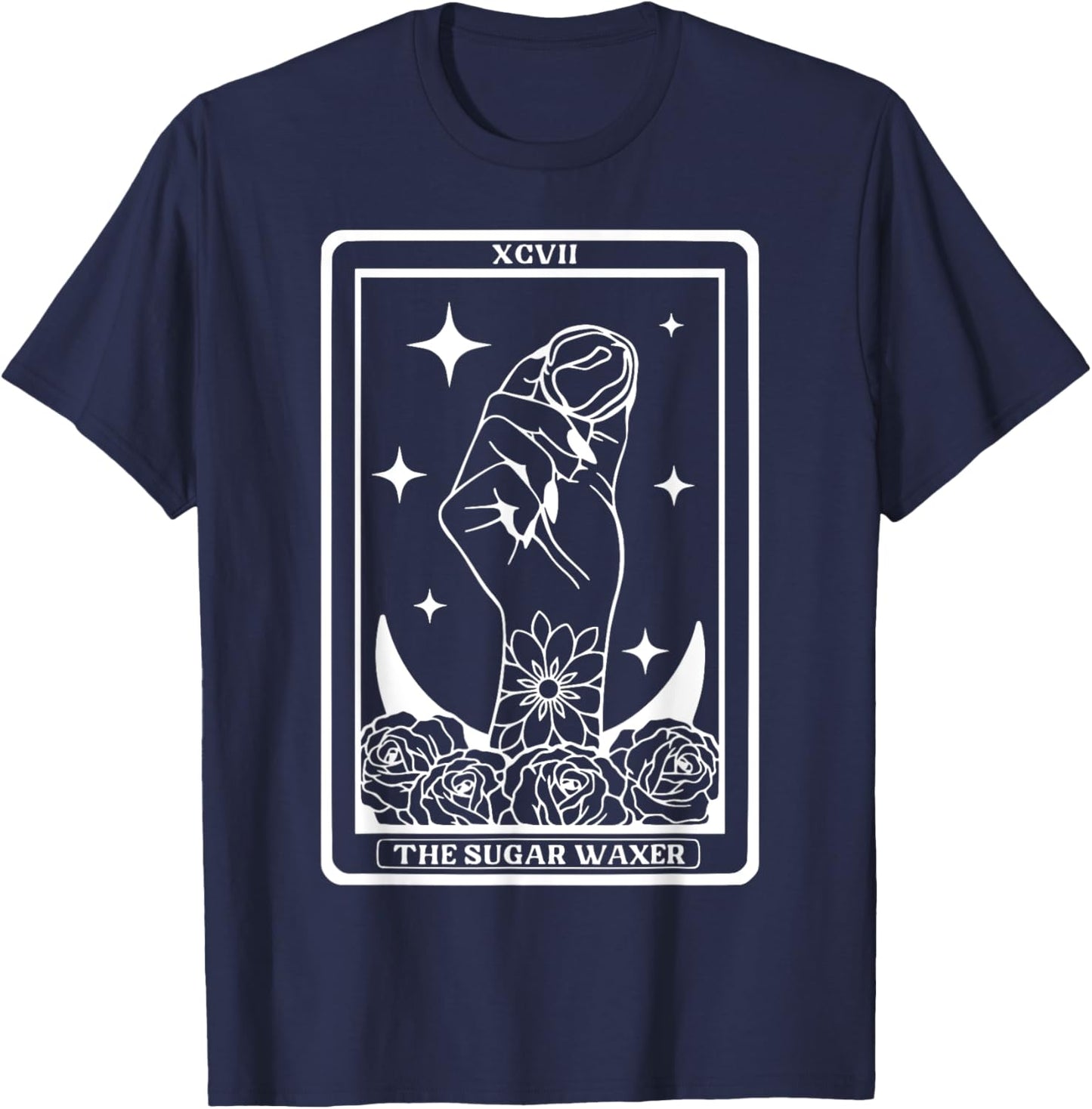 Retro The Sugar Waxer Tarot Card Esthetician Wax Specialist T-Shirt - T-Shirt | Navy