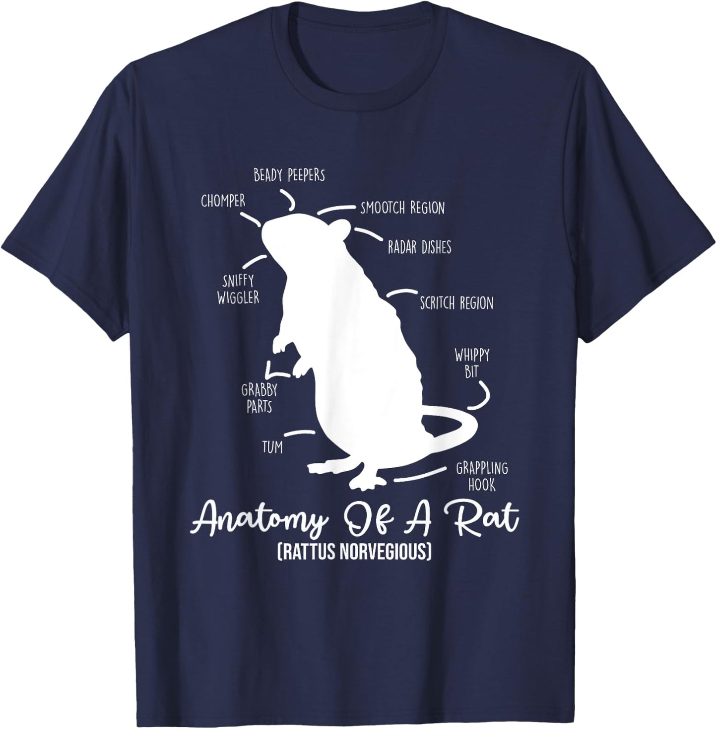 Anatomy of Rat for any rat lovers and pet rat owners T-Shirt - T-Shirt | Navy