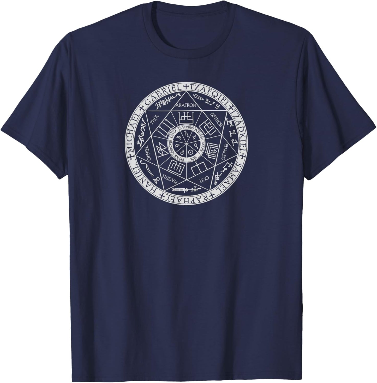 seven Arch Angels sigil seal #2 by Mortal Designs T-Shirt - T-Shirt | Navy