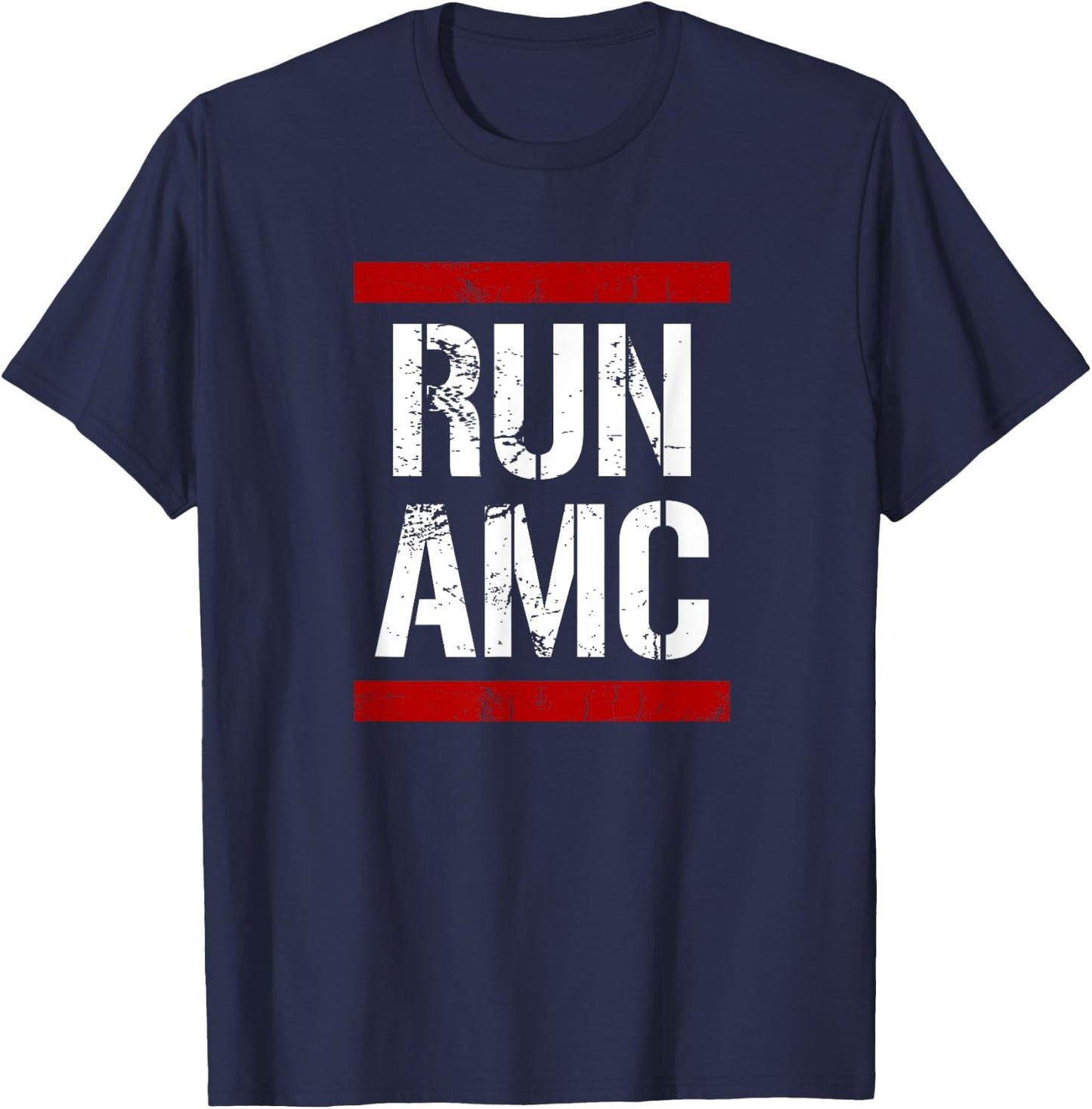 Funny Run AMC Stock Meme Crypto Shirt T-Shirt - T-Shirt | Navy