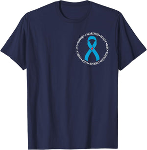 Diabetes Awareness Month Blue Love Ribbon Support T1D T2D T-Shirt - T-Shirt | Navy