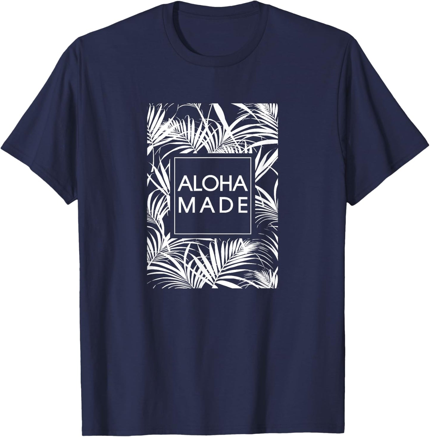 Aloha Made Tropical Palm Tree Hawaii T-Shirt - T-Shirt | Navy
