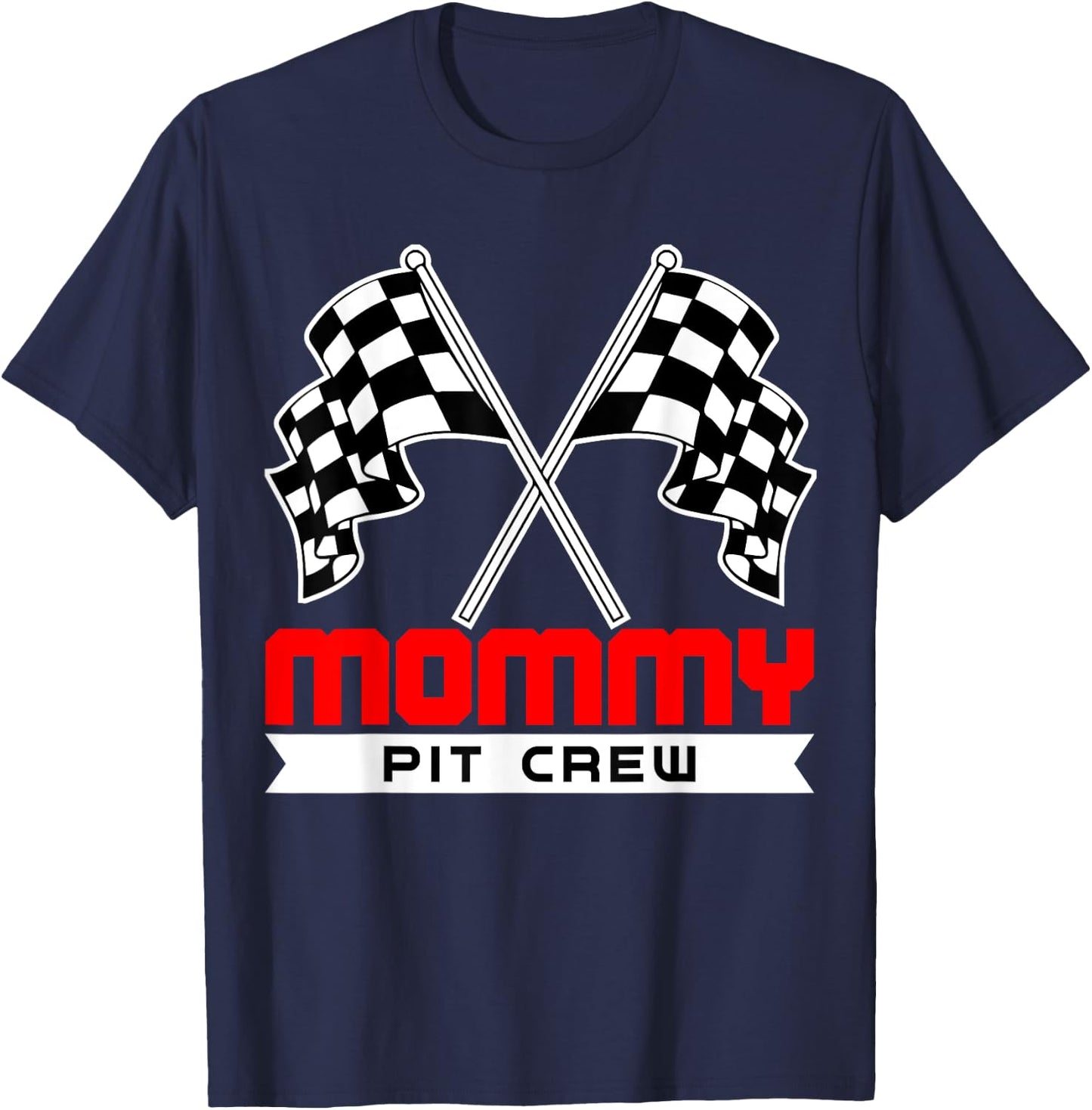 Pit Mom Crew Funny Mommy Racing Race Car Costume Women Gifts T-Shirt - T-Shirt | Navy